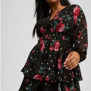 Torrid Black Floral Dress